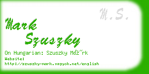 mark szuszky business card